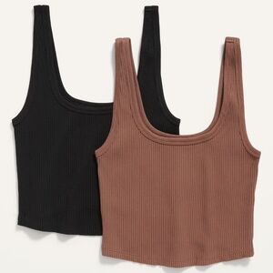Old Navy Fitted Ultra-Cropped Rib-Knit Tank Top 2-Pack